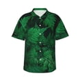 thumbnail image 2 of Picia Green Leave Fern Gentle Cotton Regular Fit Short Sleeve Casual Hawaiian Shirt for Men-Large, 2 of 9