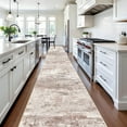 thumbnail image 6 of YOUFORTONG Hallway Washable 3'x20' Runner Rug,Non Slip Indoor Entryway Rubber Backing Carpet Bedroom Kitchen Distressed Floor Mat,Brown ﻿, 6 of 8