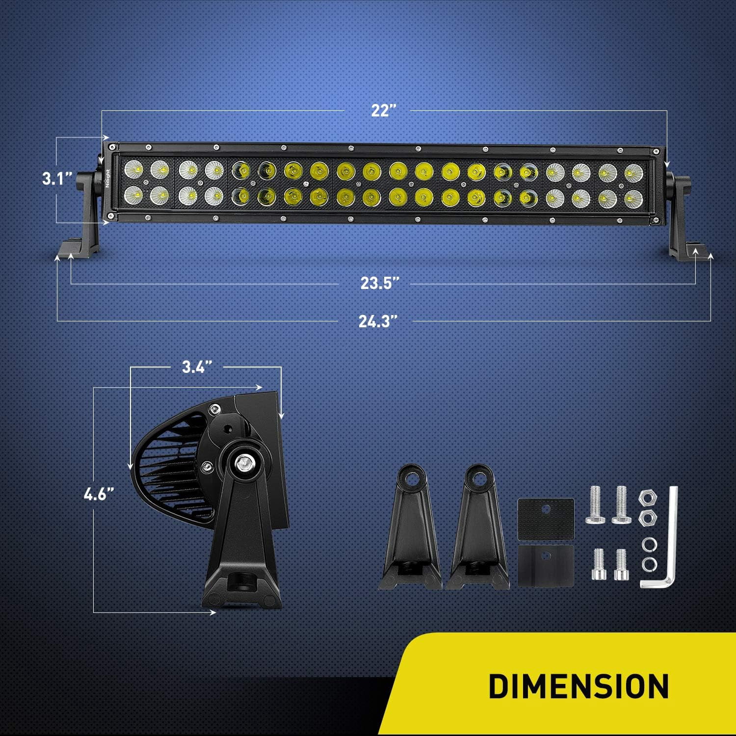 Nilight 120W Waterproof Spot & Flood LED Light Bar for SUV ATV Truck 4x4 Boat