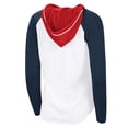 thumbnail image 3 of Women's-G-III 4Her by Carl Banks  White Columbus Blue Jackets VIP Raglan Long Sleeve Hoodie T-Shirt, 3 of 3