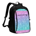 thumbnail image 1 of Balery Multicolor Glitter Mochila con carga USB para hombre y mujer - Mochila impermeable y antirrobo para laptop con puerto USB para viajes, trabajo, 1 of 7