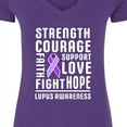 thumbnail image 4 of Inktastic Lupus Awareness Strength Support Courage Women's V-Neck T-Shirt, 4 of 5