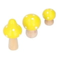 thumbnail image 2 of M Buder Wooden Mushroom Decor 3 Pcs Set Cute Desktop Figurines Yellow Colorful Ornaments for Home Office Living Room Nursery Decoration 2.87 inches / 7.3 cm Tall Crafted Art Knick-Knacks, 2 of 9
