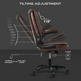 thumbnail image 4 of VITESSE Ergonomic Office Chair with Flip-up Armrests, Big and Tall Leather Executive Office Chair, High Back Lumbar Support Home Computer Desk Chair, Heavy and Duty Computer Chair (Brown), 4 of 7