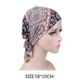 thumbnail image 3 of facefd Bonnet de Chimiothérapie Impression Foulard Femmes Coton Coton Turban Musulman Turban Extensible Perte de Cheveux Baotou Noué Couvre-Chef, 3 of 4