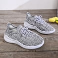 thumbnail image 4 of Womens Walking Shoes Fashion Color Block Lightweight Mesh Lace up Running Shoes Soft Sole Casual Slip on Sneakers Grey Size 8, 4 of 7