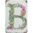 thumbnail image 1 of C Wall Letters Nursery Letters Floral Tin Sign Metal Plaque Art Hanging Iron Painting Retro Home Kitchen Garden Garage Wall Decor 16"x12", 1 of 5