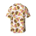 thumbnail image 2 of Vsdgher Cute Ice Cream Print Men's Wrinkle Free Untucked Cuban Shirt Business Casual Button Down Shirts Short Sleeve Shirt, 2 of 7