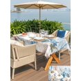 thumbnail image 4 of Outdoor Tablecloth with Umbrella Hole and Zipper, Thanksgiving Coastal Rectangle Table Cloth 60x84 Inch Waterproof Tablecloth, Blue White Pumpkin Starfish Coral Picnic Table Cover for Patio Camping, 4 of 7