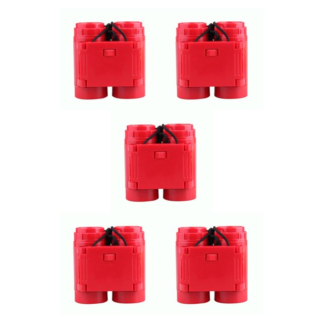 Transemion Telescope Kid foldable High Resolution Strap Children Binocular 2.5x Magnification Binoculars Toy Watching Outdoor Red 5Set