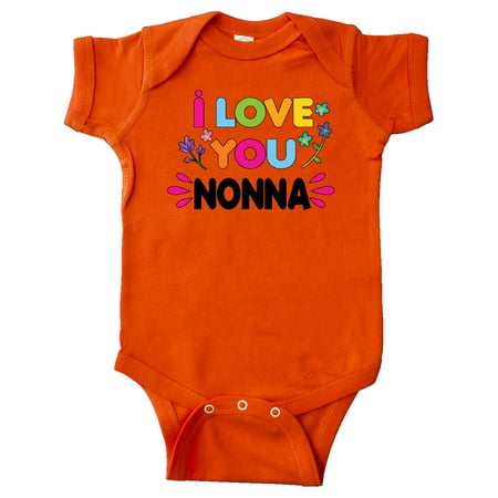 

Inktastic I Love You Nonna with Flowers Gift Baby Girl Bodysuit