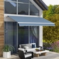 thumbnail image 2 of Outsunny Retractable Awning Manual Sun Shade Shelter Light Grey, 2 of 10