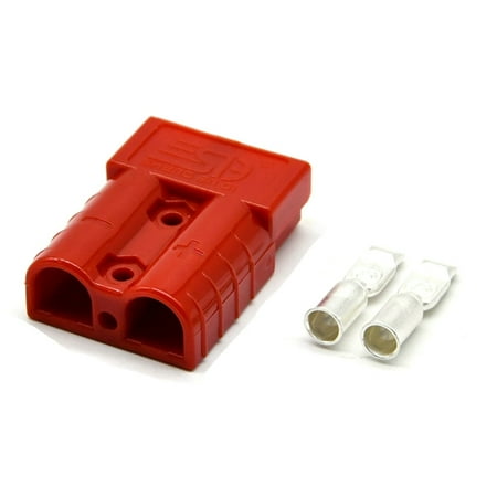 

50PCS 50A Power Plug Connector Double Pole with Copper Red Color Heavy Duty Quickly Connect