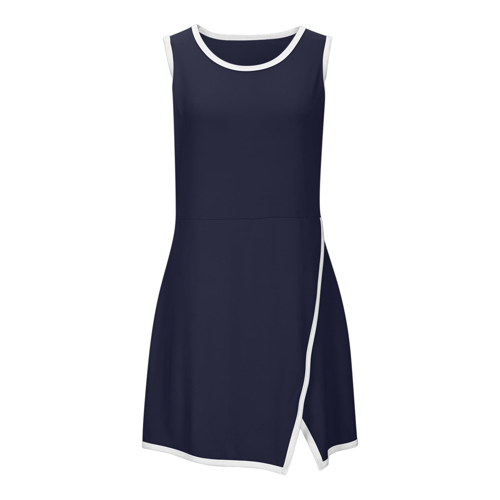 QATAINLAV Rompers for Women Sleeveless Athletic Tennis Dress Built in Shorts Summer Mini Short Jumpsuits Casual Workout Onesie Golf Skort Navy L