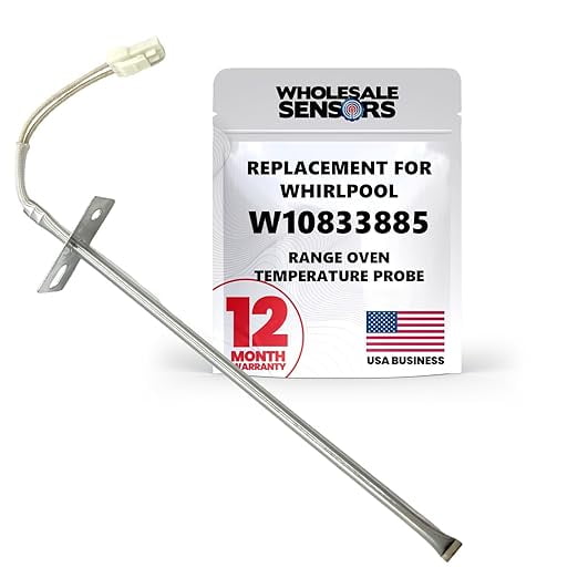 Whirlpool W10833885, W10586204 Replacement Range Oven Temperature Sensor 12 Month Warranty