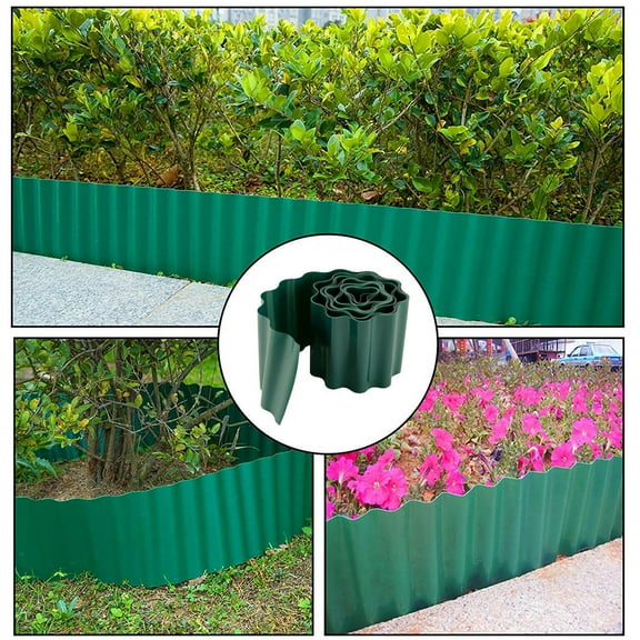 Masteelf Flexible Plastic Garden Fence for Decoration Green Color Perfect for Lawn Edging and Pathways 1 Roll