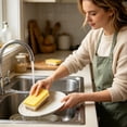 thumbnail image 6 of Scrub Sponges, Dual Sided Sponges, Tub Scrubber Sponge, Heavy Duty Yellow Kitchen Cleaning Sponges, Ergonomic Non-Scratch Dish Scrub Sponges, Dish Scrub Sponges, 4.72 × 3.15 Inch, 6 of 7