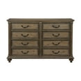thumbnail image 5 of Traditional Bedroom Furniture 5pc Set Formal Luxury King Bed Nightstand Dresser Mirror Chest Vintage Finish, 5 of 7
