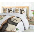 thumbnail image 5 of Ambesonne Animal Duvet Cover Set, Koala Panda Watercolor, 2-Calking, Beige Black, 5 of 7
