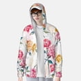 thumbnail image 4 of Kll Colorful Flowers Print Men'S Women’s Upf 50+ Sun Protection Outdoor Hoodie Jacket Long Sleeve Fishing Hiking Performance Shirt- X-Large, 4 of 8