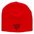 thumbnail image 5 of Optical Illusion Embroidered 8 Inch Short Beanie - Red OSFM, 5 of 5