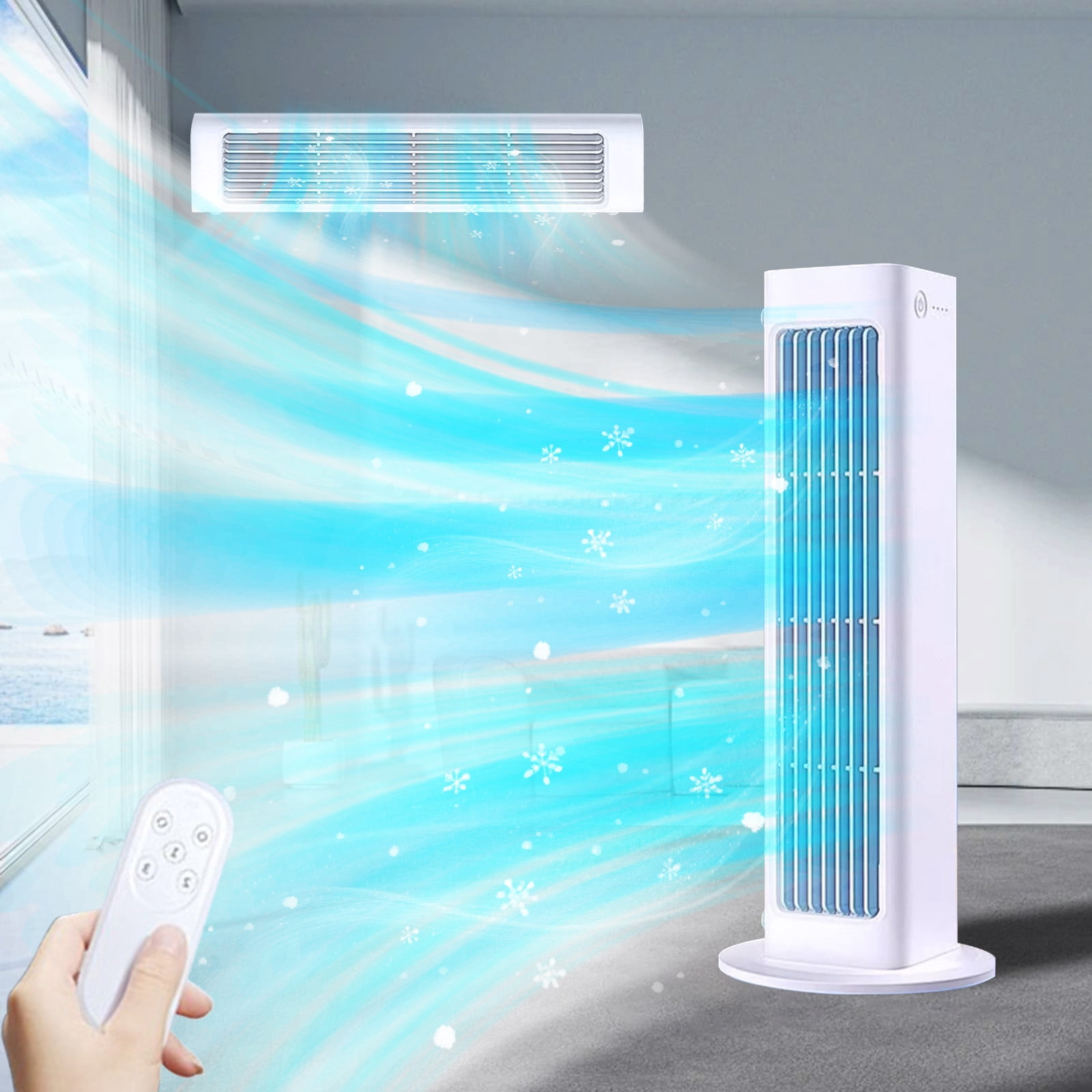Aodebiao Ductless Portable Air Conditioners No Windows Needed. 3 in 1 Wall Mounted Air Conditioner Drying Rack for Bathroom Office, RV Air Conditioner Heater and Fan Combo