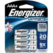 Energizer. Size AAA, Lithium, Photo Battery 1.5 Volts, Button Tab Terminal, FR03