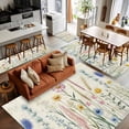 thumbnail image 5 of Spring Floral Area Rugs 4x6 for Living Room, Summer Farmhouse Vintage Botanical Non Slip Washable Rug Runner, Low Pile Indoor Floor Carpet Mat Bathroom Rugs for Bedroom, Kids Room, 5 of 9