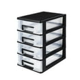 thumbnail image 2 of BloomLoom Plastic Storage Cabinet With Drawers,4-Layer Plastic Drawer Storage Cabinet - Black & Transparent Organizer For Office, Study, Living Room,Green, 2 of 7