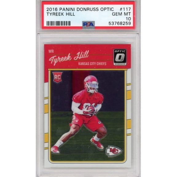Graded 2016 Panini Donruss Optic Tyreek Hill #117 Rookie RC Football Card PSA 10 Gem Mint