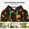 thumbnail image 4 of Wukai Halloween With Pumpkins Print Womens Hoodies Fleece Sweatshirts Long Sleeve Sweaters Pullover Fall Outfits Winter Clothes-Large, 4 of 7