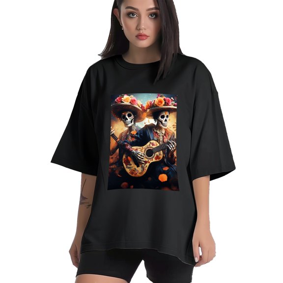 Plus Size Shirt for Women Black Tops for Women Short Sleeves Shirt for Women Skull (29) T Shirt Crewneck Shirt for Women XS