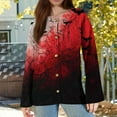 thumbnail image 6 of Domuza Cardigan Sweaters Women Halloween Funny Horror Graphics Long Sleeve Cable Knit Sweaters Fall Winter Lightweight Casual Button Down Tops Wine 5XL, 6 of 6