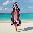 thumbnail image 5 of Anime Girl Checkered Print Hooded Blanket, Wearable Fleece Throw, Cozy Hoodie Blanket for Fans, 4 Sizes, 5 of 8