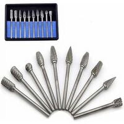 Juego De 10 Fresas De Carburo De Tungsteno Para Herramienta Rotativa - 6mm, Para Desbarbar Y Pulir