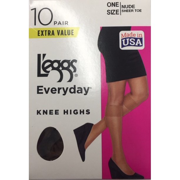Hanes L'eggs Women's Everyday Knee Highs, 10 Pair