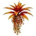 thumbnail image 2 of Clearance Artificial Fall Harvest Hanging Basket - Autumn Porch & Door Decoration, Real Looking Artificial Flowers, Uv Resistant & Waterproof, for Garden Porch Window Box Home Wedding Decor, 2 of 9