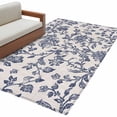 thumbnail image 2 of 3'x5' Area Rugs, Blue Floral Leaf Indoor Outdoor Area Rug for Living Room Bedroom, Retro Farmhouse Plant Tree Branch Washable Bathroom Rugs Kitchen Floor Carpet Mats Home Decor Aesthetic, 2 of 8