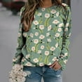 thumbnail image 2 of WXLWZYWL Trendy Sweatshirts For Women 2023 Women Classic And Winter Floral Print Crewneck Long Sleeve Loose Sweatshirt Tops, 2 of 5