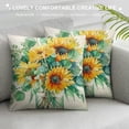 thumbnail image 3 of PHYHOO AVOIN Watercolor Sunflower Throw Pillow Cover,  Eucalyptus Leaves Summer Holiday Party Cushion Case for Sofa Couch, 3 of 5