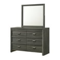thumbnail image 3 of Contemporary Rustic Chevron Patterned King Bed Dresser Mirror 3pc Set, 3 of 9