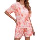 thumbnail image 3 of Sonducket Conjunto de 2 piezas de camiseta, quinto pantalón, traje informal para dormir, algodón cómodo, traje de moda de piezas, elegante, Yoga, Prendas para la parte del cuerpo Rosa M Sonducket AP011066-02, 3 of 6