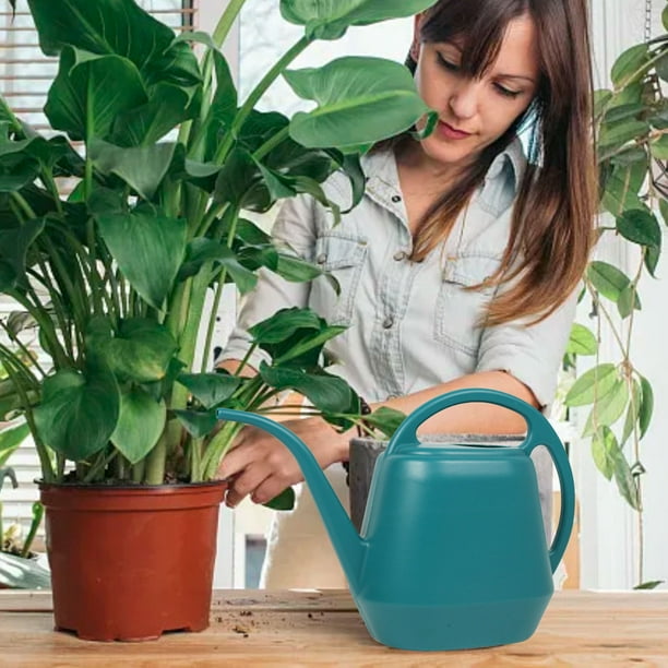 Regadera para plantas 1 galón de plástico con pico largo y mango ergonómico | Jarra para regar plantas con patrón de flores para interior y exterior | Duradera, gran capacidad, ligera 4L | Hogar