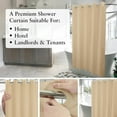 thumbnail image 3 of Fabric Shower Curtain No Hooks & Liner Needed - Soft Waterproof Shower Curtain Washable, Hotel Cloth Shower Curtain with Hooks Built-in, Beige, 71x74 Standard Size, 3 of 6