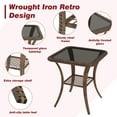 thumbnail image 3 of MELLCOM 3 Pieces Patio Furniture Set, Outdoor Swivel Rocker Patio Chairs, Wicker Patio Bistro Set with Rocking Chair, Thickened Cushions and Glass Coffee Table for Backyard, Garden, Wine Red, 3 of 9