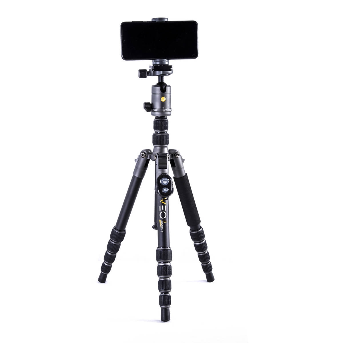 Vanguard VANGUARD VEO3GO235AB Compact Aluminum Travel Tripod with Ball Head, Monopod Option, Smart Phone Holder and Bluetooth Remote, Black
