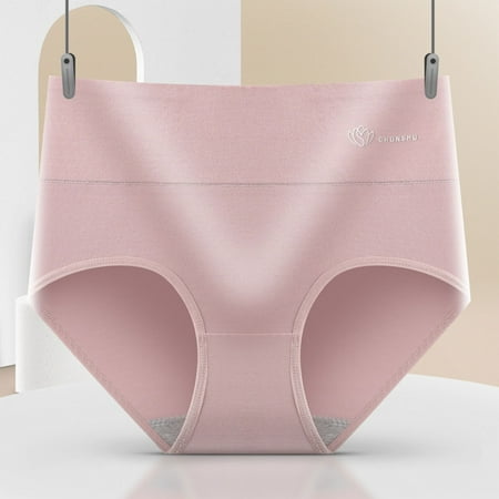 Under 10  High-waisted Cotton Briefs  Belly Hip Lift  Comfortable Seamless  Women s Underwear  Body Shaping  Supportive  Soft Elastic Waistband  Women Plus Size Tops | Pink L  Sopatenor