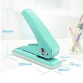 thumbnail image 2 of Single Hole Punch, 1/4 Inch Handheld Puncher with 20 Sheet Capacity, Non-Slip Base for Paper Crafting and Office Use, Green, 2 of 7