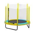 thumbnail image 1 of 60" Kids Trampoline with Safety Enclosure Net, Toddler Little Trampoline, Summer Vacation Entertainment Equipment for Children, Yellow, 1 of 6