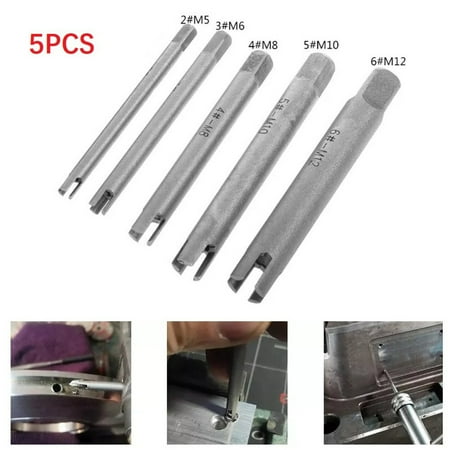

Goodhd 5Pcs Stripped Damaged Screw Tap Extractor Guide Broken Screw Tap Remover Tools